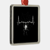 Spider Web Heartbeat Cobweb Spider Gift Ornament Aus Metall (Rechts)