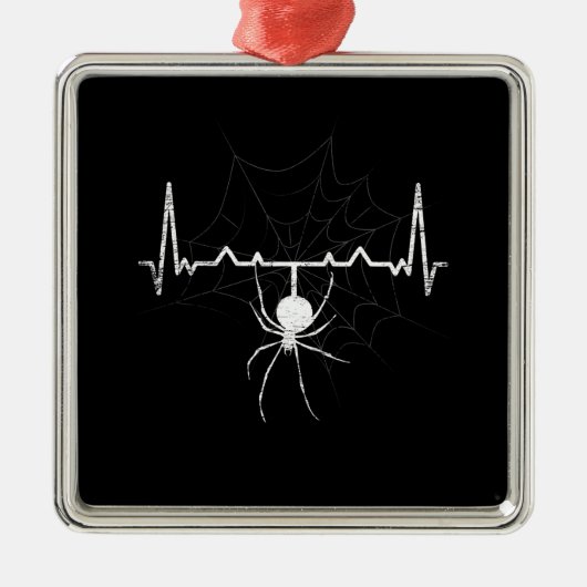 Spider Web Heartbeat Cobweb Spider Gift Ornament Aus Metall (Vorne)