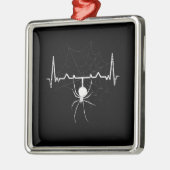 Spider Web Heartbeat Cobweb Spider Gift Ornament Aus Metall (Links)