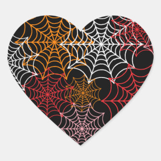 Spider Web Herz-Aufkleber