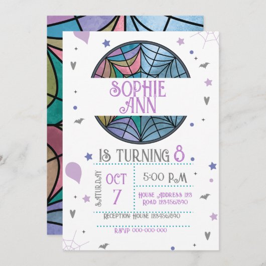 Spider Web Invitation Einladung (Vorne/Hinten)