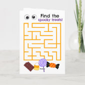 Spider Web Maze Halloween Karte (Rückseite)