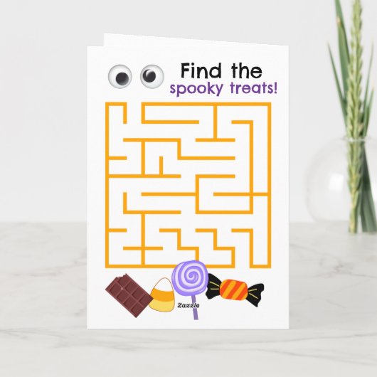 Spider Web Maze Halloween Karte (Rückseite)