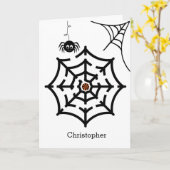 Spider Web Maze Halloween Karte (Gelbe Blume)