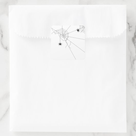 spider web net quadratischer aufkleber (Tasche)