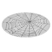 Spider Web oder Cobweb Minimallinie Art Halloween Schneidebrett (Ecke)