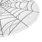 Spider Web oder Cobweb Minimallinie Art Halloween Schneidebrett (Ecke)