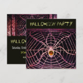 SPIDER & WEB ORANGE AGATE BLACK HALLOWEEN-PARTY EINLADUNG (Vorne/Hinten)