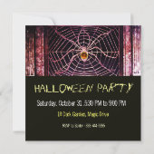 SPIDER & WEB ORANGE AGATE BLACK HALLOWEEN-PARTY EINLADUNG (Rückseite)