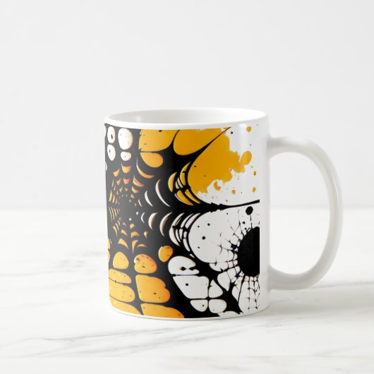 Spider Web Orange und Black Halloween Tasse (Rechts)