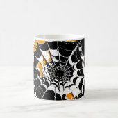 Spider Web Orange und Black Ink Spritzer Tasse (Mittel)