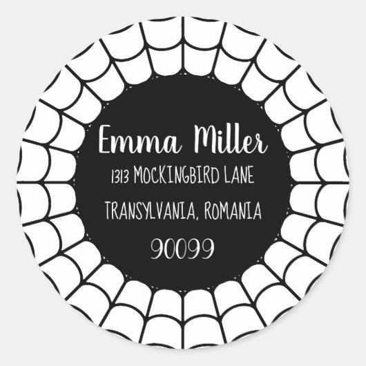 Spider Web-Party Einladungen Runder Aufkleber (Vorderseite)