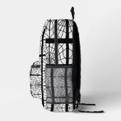 Spider Web Print Backpack In Black and White Bedruckter Rucksack (Rechts)