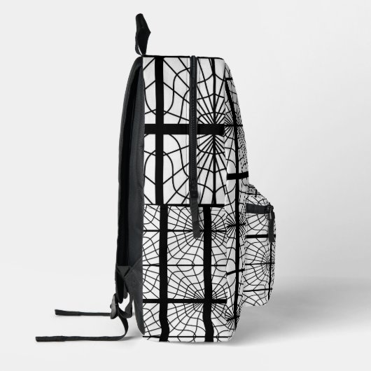Spider Web Print Backpack In Black and White Bedruckter Rucksack (Links)