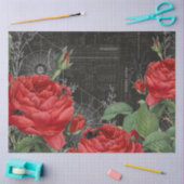 Spider Web & Rote Rose Gothic Ephemera Tissue Pape Seidenpapier (Basteln)