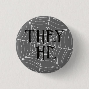 Spider Web sie er Pronouns in Grau Button