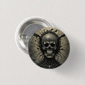 Spider Web Skeleton Head Button (Vorne & Hinten)