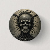 Spider Web Skeleton Head Button (Vorderseite)
