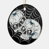 Spider Web Skulls Keramik Ornament (Links)