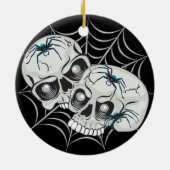 Spider Web Skulls Keramik Ornament (Hinten)