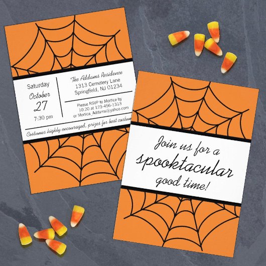 Spider Web Spooktacular Party Einladung