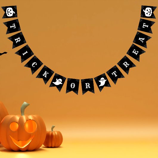 Spider Web Trick oder Treat Kürbislaterne Hallowee Wimpelkette