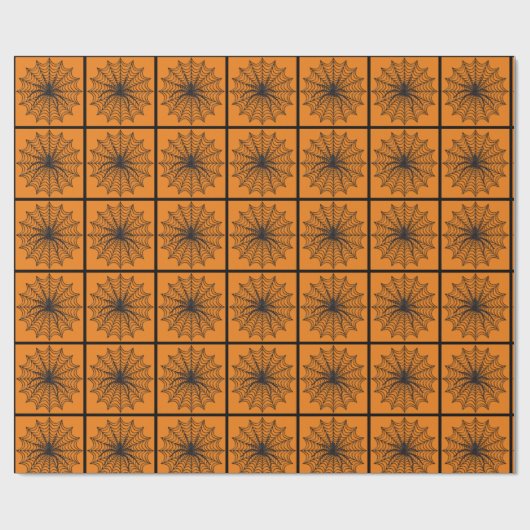 Spider Web und Black Spider Halloween Geschenkpapier (Flach)