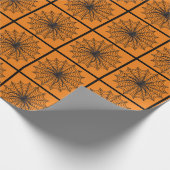 Spider Web und Black Spider Halloween Geschenkpapier (Ecke)