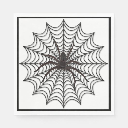 Spider Web und Black Spider Halloween Serviette (Vorderseite)