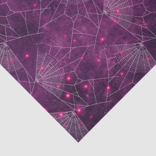 Spider Webs auf Lila Decoupage Seidenpapier (Detail)