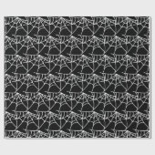 Spider Webs Halloween Black Pattern Spooky Geschenkpapier (Flach)