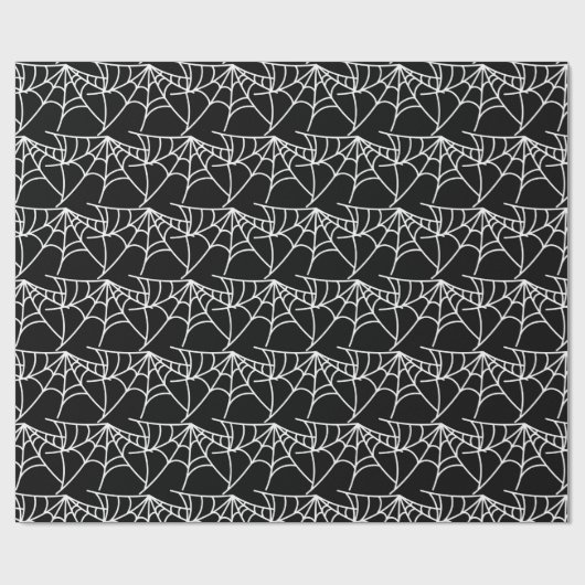Spider Webs Halloween Black Pattern Spooky Geschenkpapier (Flach)