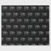 Spider Webs Halloween Black Pattern Spooky Geschenkpapier (Flach)