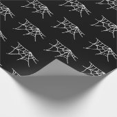 Spider Webs Halloween Black Pattern Spooky Geschenkpapier (Ecke)