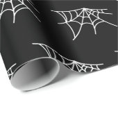Spider Webs Halloween Black Pattern Spooky Geschenkpapier (Rolleneckpunkt)