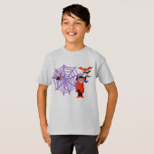 Spider Webs lustige Kids Halloween Dracula T-Shirt (Vorne ganz)