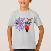 Spider Webs lustige Kids Halloween Dracula T-Shirt (Vorderseite)