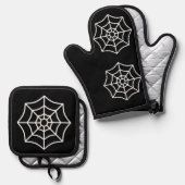 Spider Webs Oven Mitt und Pot Holder Ofenhandschuh & Topflappen-Set (Vorderseite/Rückseite)