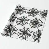 SPIDER WEBSCHWARZ UND WEISS HALLOWEEN GESCHENK WRA GESCHENKPAPIER (Ungerollt)