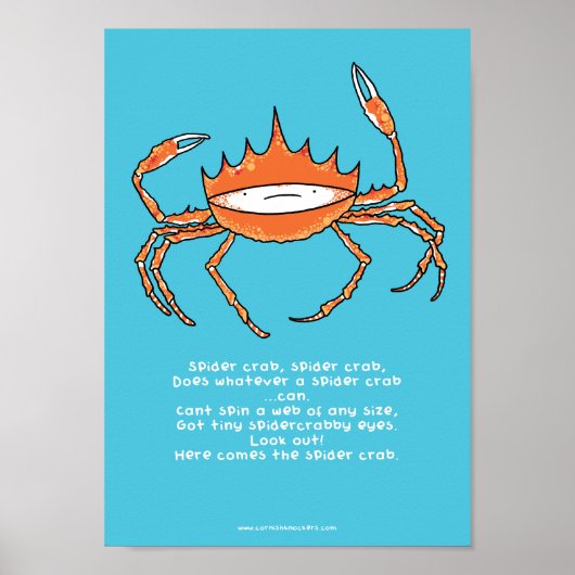 Spiderkrabbe, Spinnenkrebse A4-Plakat Poster (Vorne)