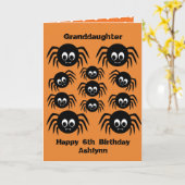 Spiders Birthday Halloween Granddaughter Karte (Gelbe Blume)