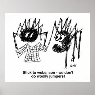 Spiders Diskutieren über Wooly Jumpers Poster