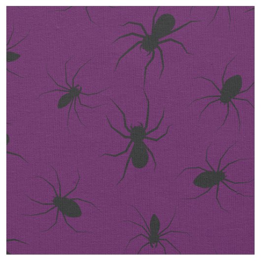 Spiders Gothic Halloween Black Deep Lila Stoff (Nahaufnahme)