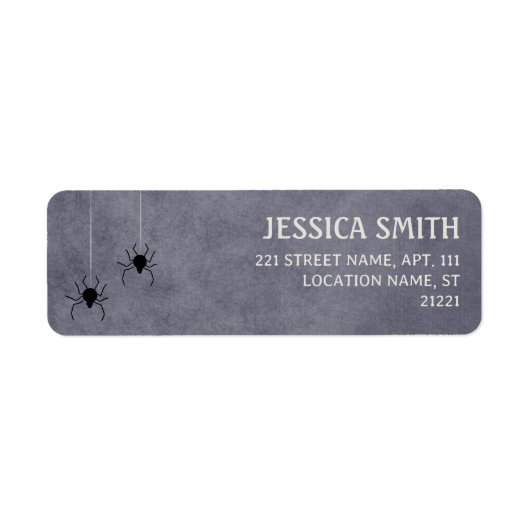 Spiders Grau Halloween Baby Shower Rücksendeadress (Vorne)