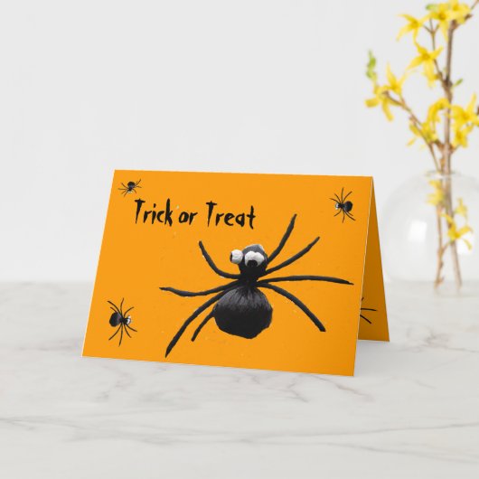 Spiders Halloween Karte (Gelbe Blume)
