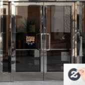 Spiders Happy Halloween Black and Orange Fensteraufkleber (Büro Tür)