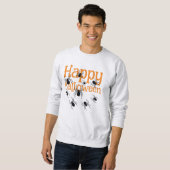 Spiders Happy Halloween Black and Orange T - Shirt (Vorne ganz)