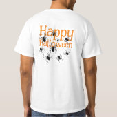 Spiders Happy Halloween Black and Orange T-Shirt (Rückseite)