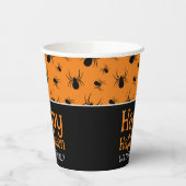 Spiders Happy Halloween Black Orange Custom Pappbecher (Links)