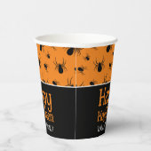 Spiders Happy Halloween Black Orange Custom Pappbecher (Rechts)